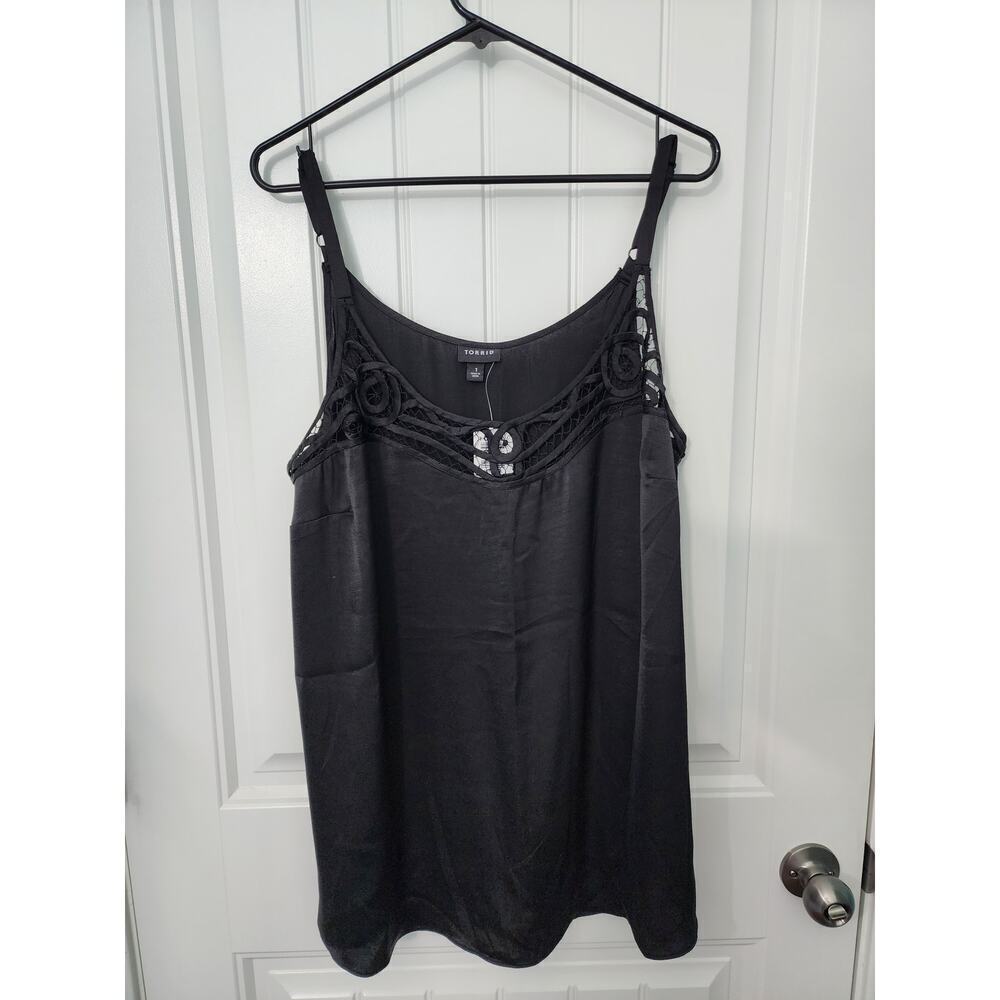 NEW! Torrid Sophie Black Satin With Soutache Inset Swing Cami, NWT, Plus Size 1